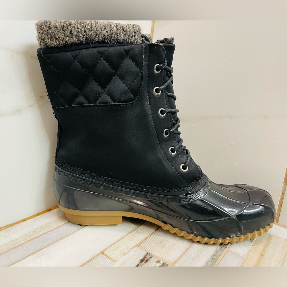 JustFab Black Winter & Rain Duck Boots size 9 - Picture 8 of 16